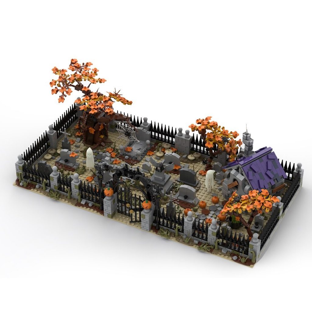 Modular Haunted Cemetery MOC-118821 Modular Building With 1975PCS