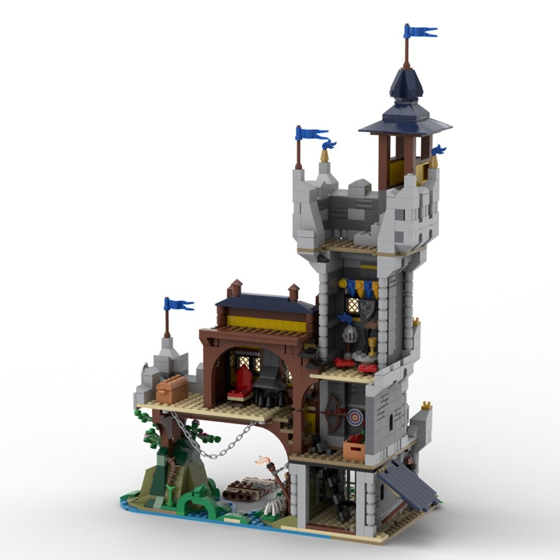 Medieval River Outpost MOC-128084 Creator With 1239 Pieces