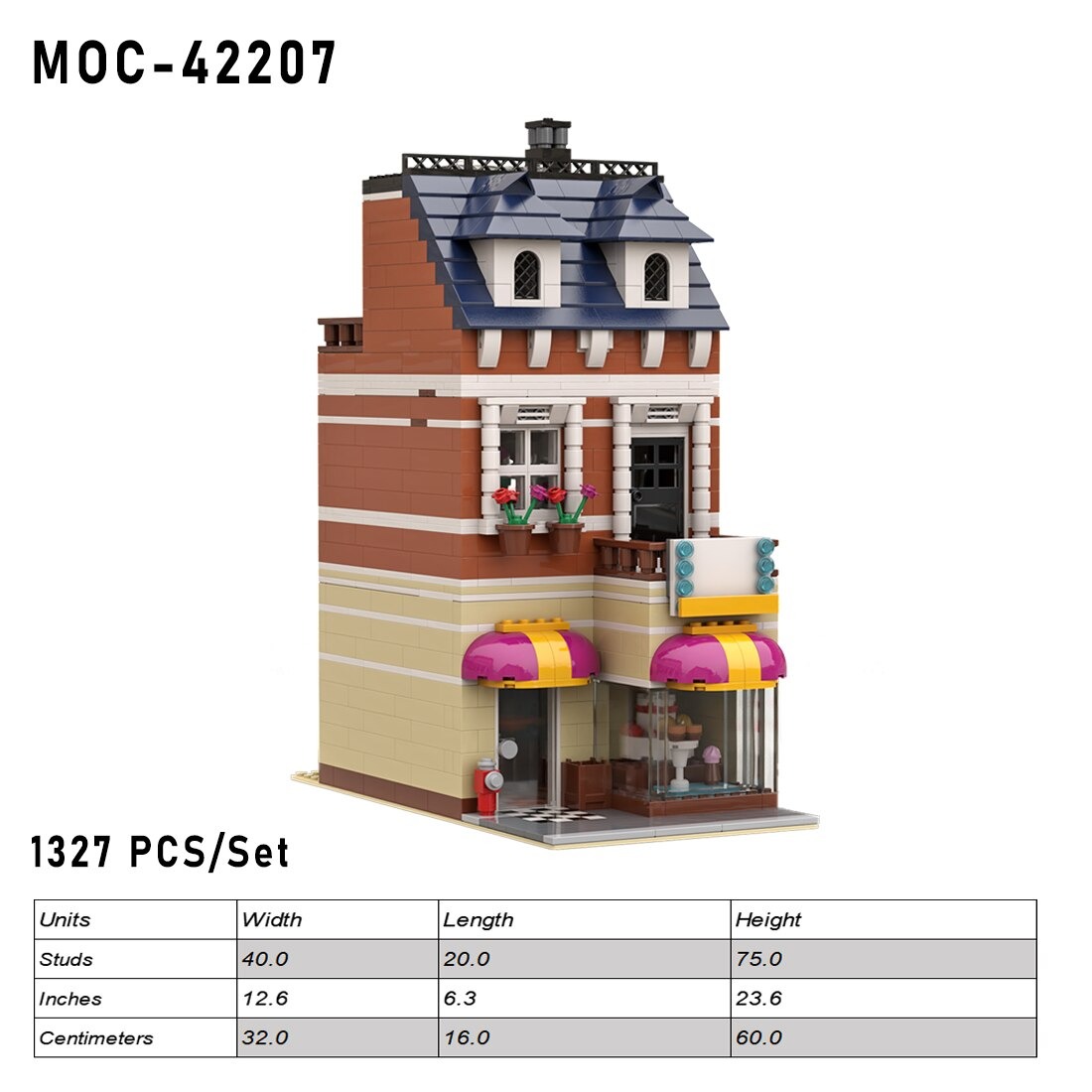 The Bakery MOC-42207 Modular Buildings With 1327 Pieces