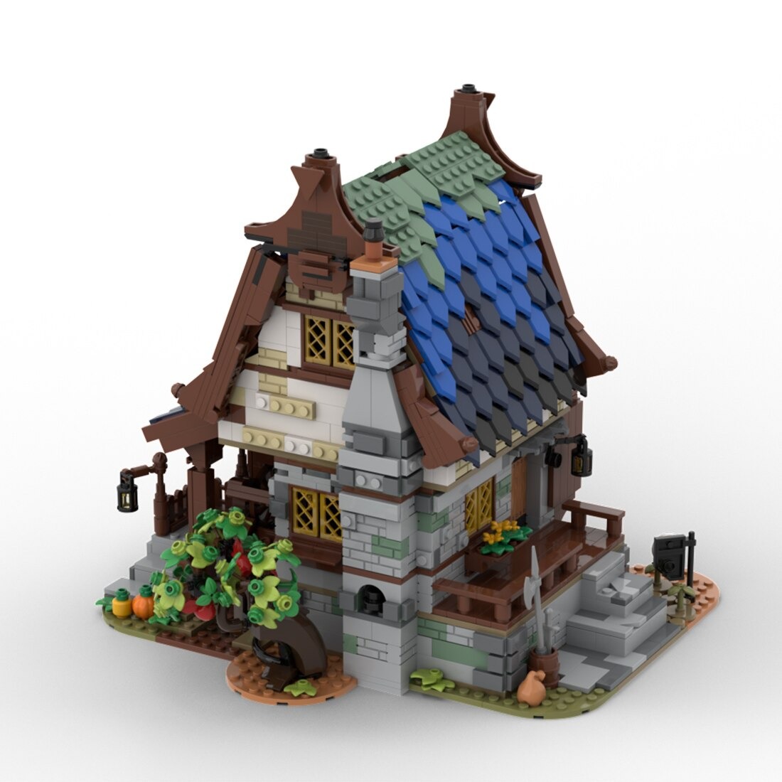 Medieval Water Mill MOC-82443 Creator With 1723 Pieces