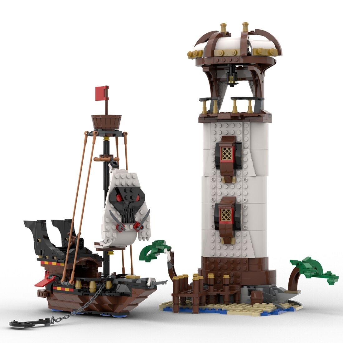 Pirate Island Lighthouse MOC-84541 Creator With 807 Pieces