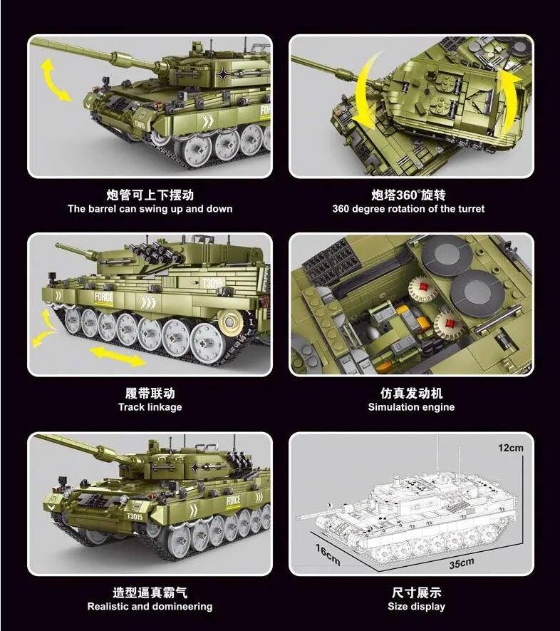 Military gaomisi t3015 battle tank leopard 2
