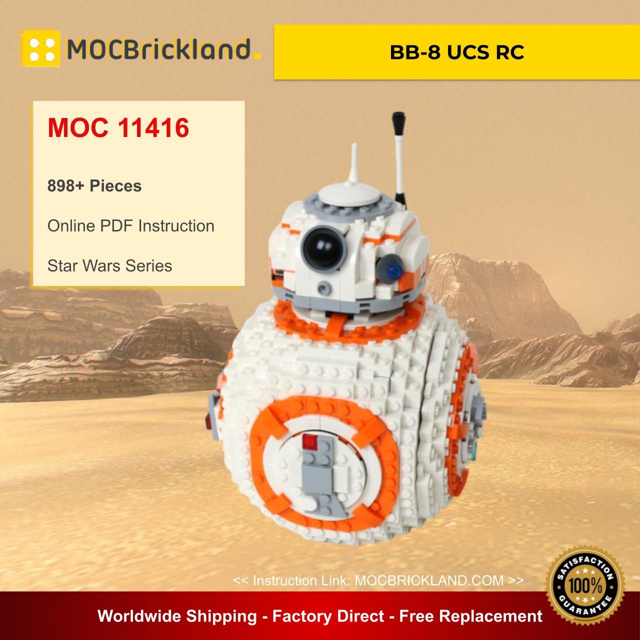 BB-8 UCS RC MOC 11416 Star Wars Compatible With LEGO 75187 Designed By Sariel With 898 Pieces