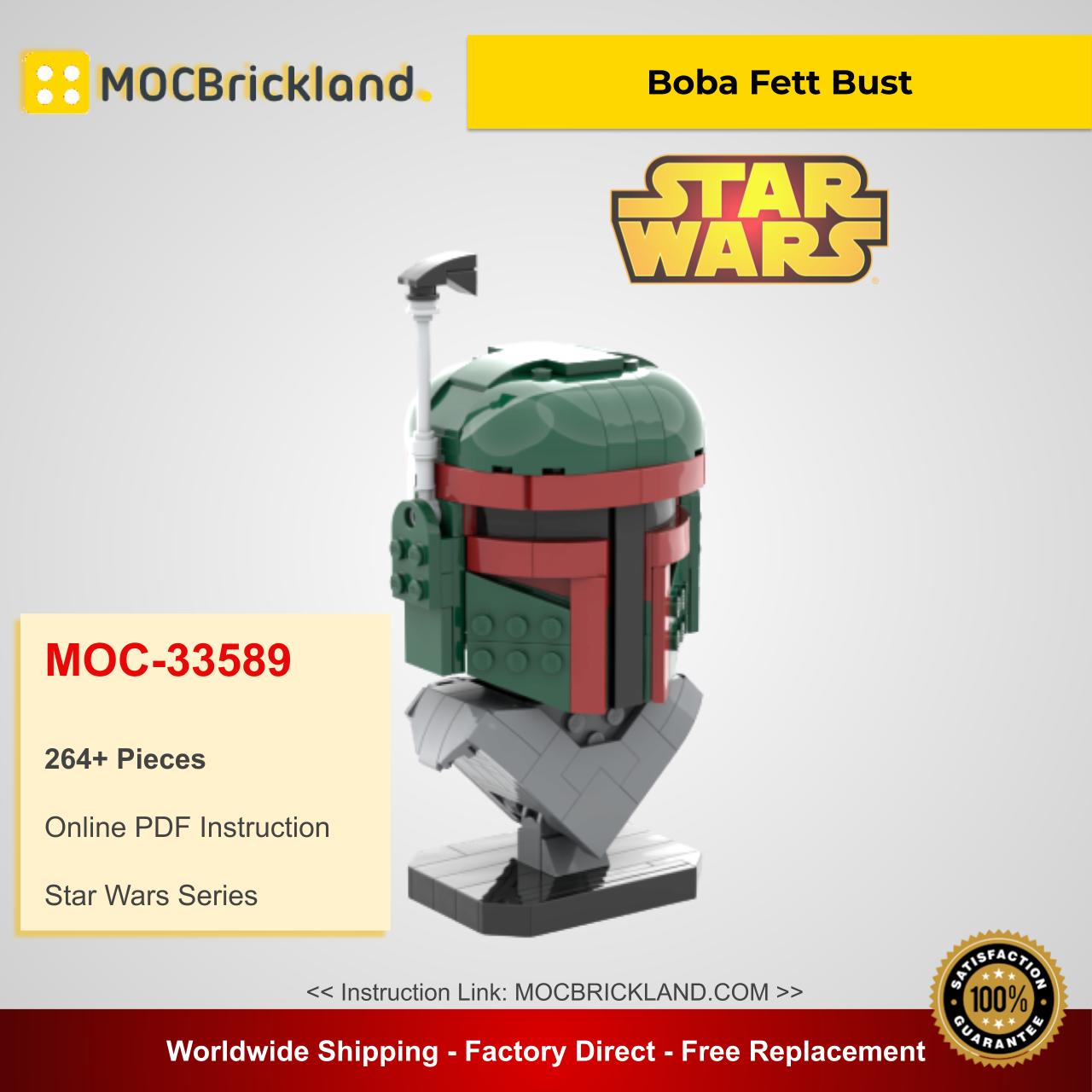 Boba Fett Bust MOC 33589 Star Wars Designed By FredL45 With 264 Pieces