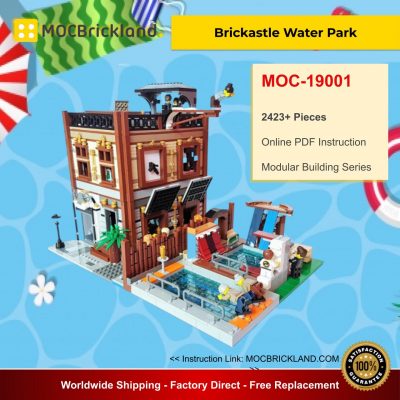Brickastle Water Park MOC 19001 Modular Building Alternative LEGO 70657 Designed By Huaojozu With 2423 Pieces