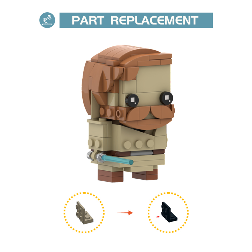 Obi-wan BrickHeadZ MOC-63129 Star Wars Designed By Cdn With 177 Pieces