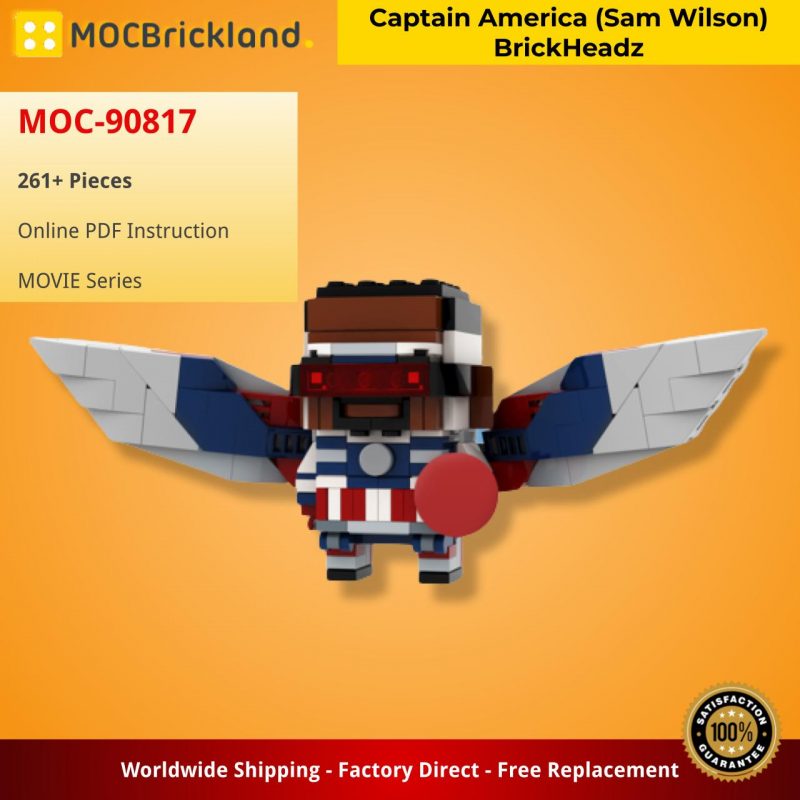 MOCBRICKLAND MOC-90817 Captain America (Sam Wilson) BrickHeadz