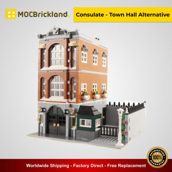 Consulate - Town Hall Alternative MOC 0201 Modular Building Compatible With LEGO 10224 By Brickcitydepot