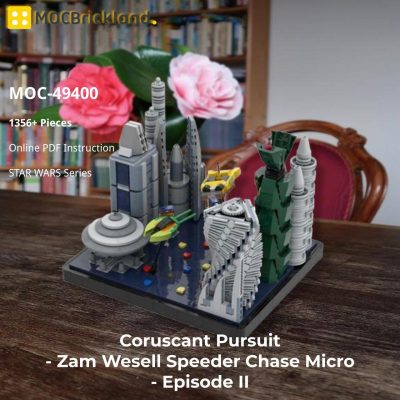 MOCBRICKLAND MOC-49400 Coruscant Pursuit - Zam Wesell Speeder Chase Micro - Episode II