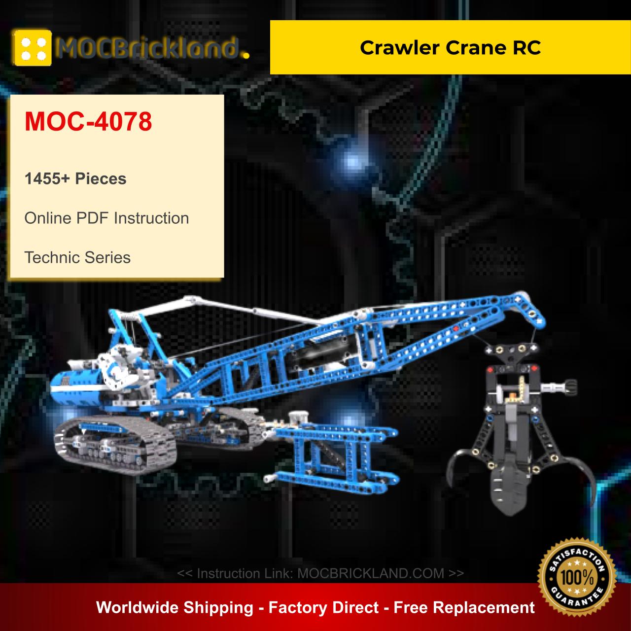 Crawler Crane RC MOC 4078 Technic Compatible With LEGO 42042-1 Designed By Catweazel - MOC Land