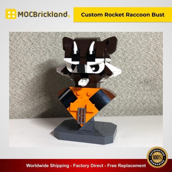 Custom Rocket Raccoon Bust MOC 13297 Super Hero Designed By Buildbetterbricks With 208 Pieces