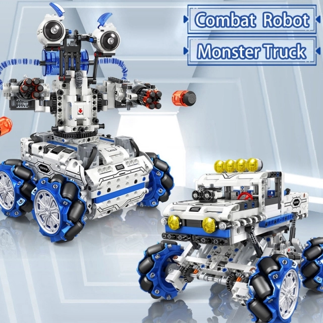 Rc Deformation Robot Remote Control Win-ner 7128 Technician With 1084 Pieces