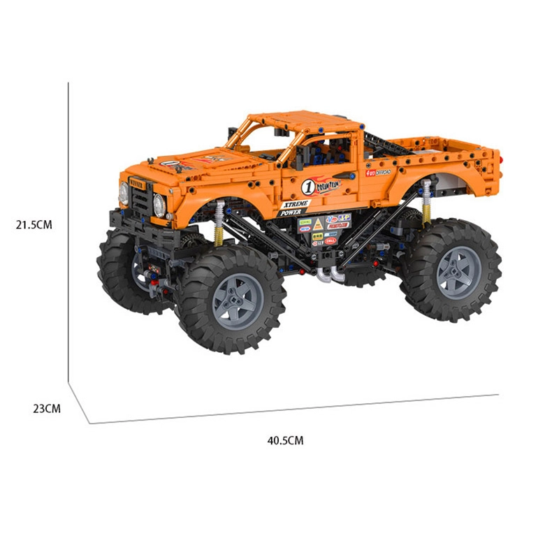 Orange 1:12 Mon-ster Truck Rc Remote Control Car Win-ner 7126 Technician With 1492 Pieces