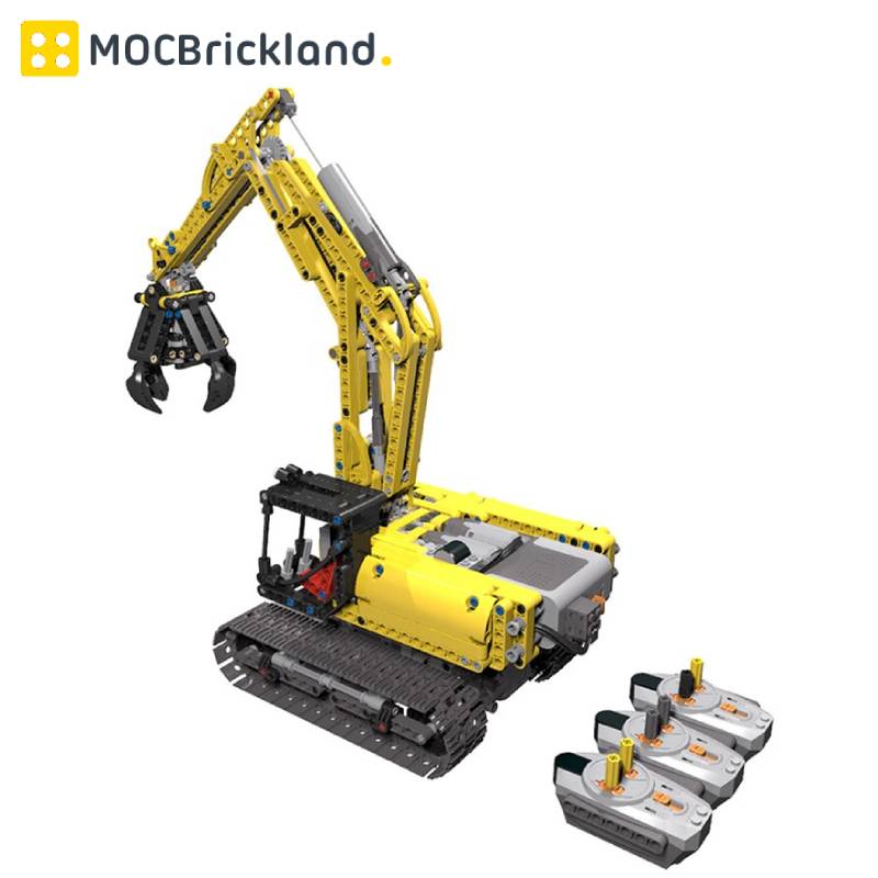 Excavator Full RC 14259 Technician Compatible With LEGO Designed By jb70 - MOC Brick Land