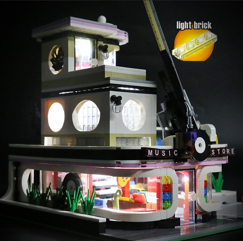 MOULD KING 16002 Guitar Shop With LED Light