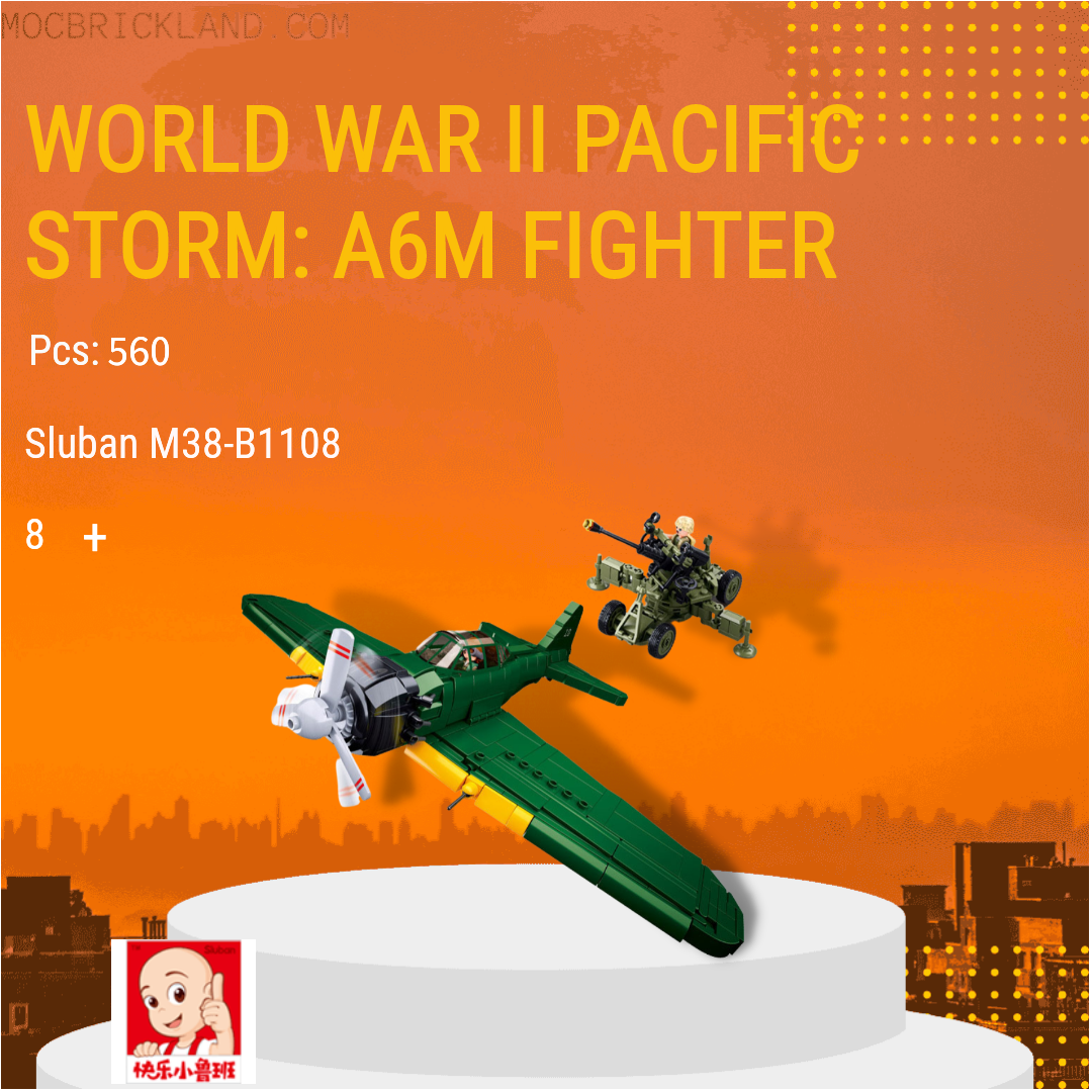 SLUBAN M38-B1108 World War II Pacific Storm: A6M Zero Fighter – Your World  of Building Blocks