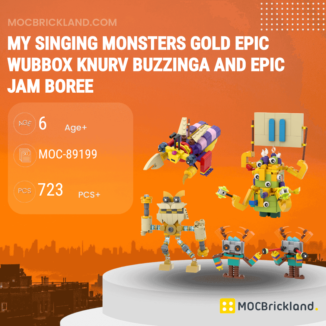 BuildMoc My Singing Monsters Gold Epic Wubbox Knurv Building
