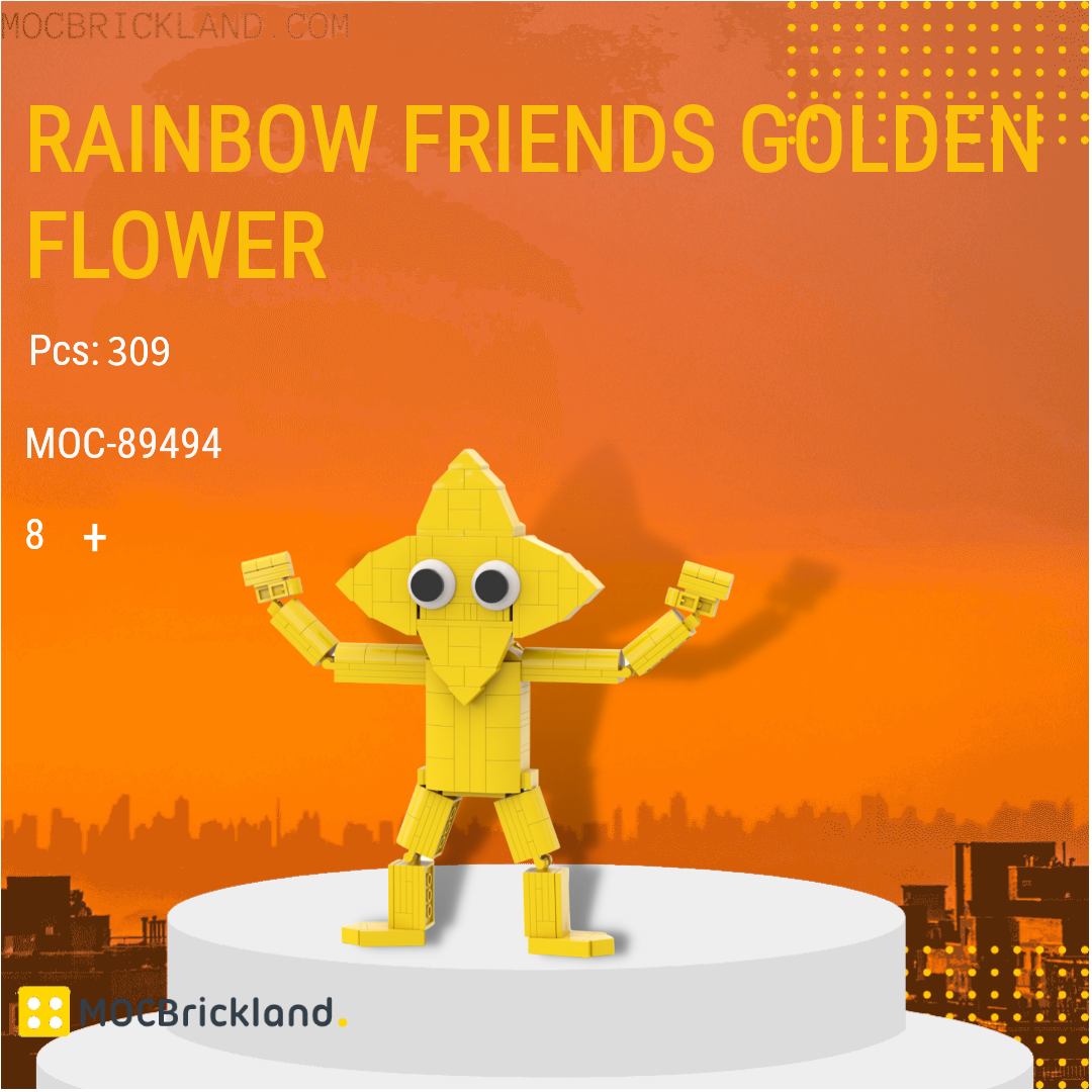 MOC-89527 Rainbow Friends Yellow Flower With 261 Pieces