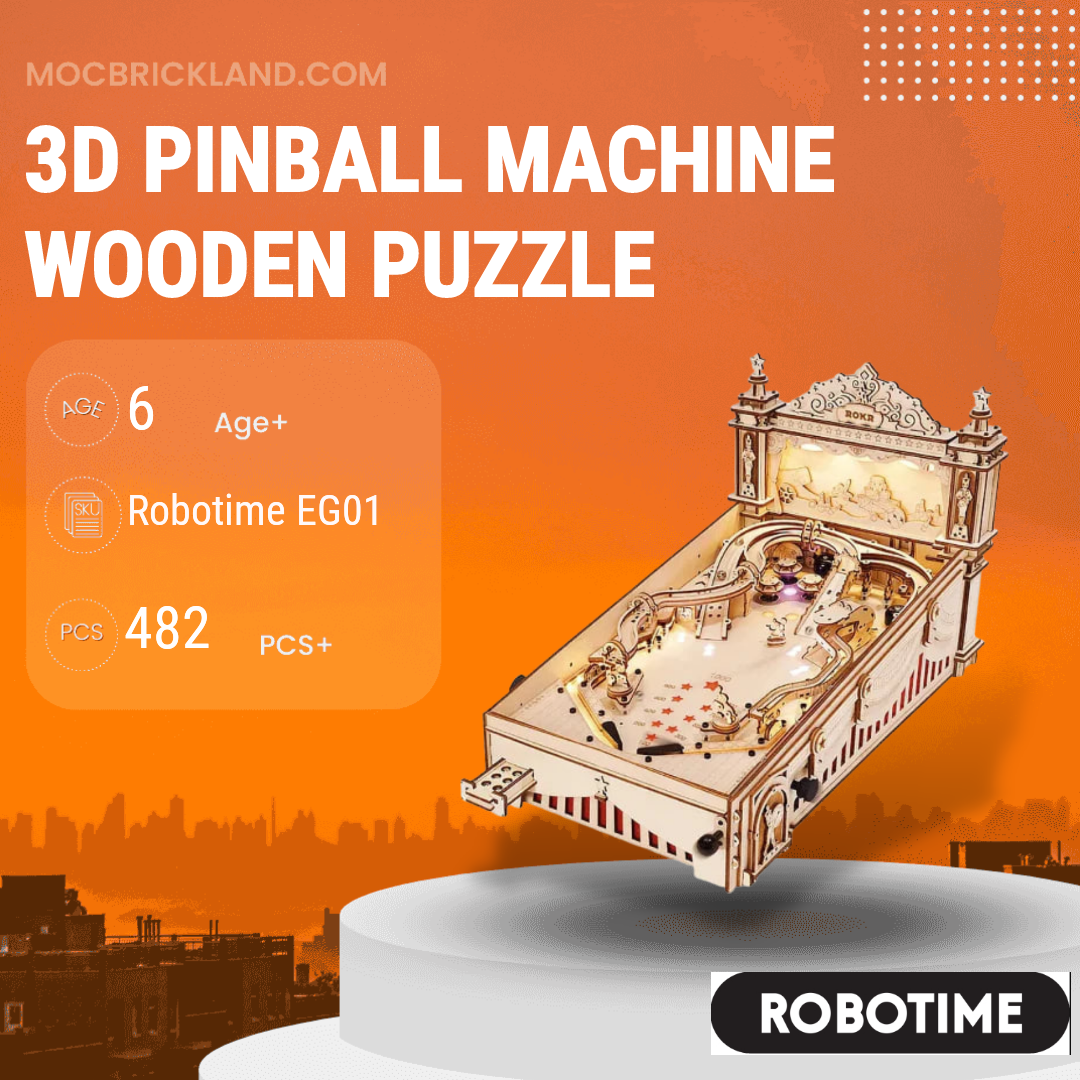 ROKR 3D Pinball Machine 3D Wooden Puzzle, Pinball Game