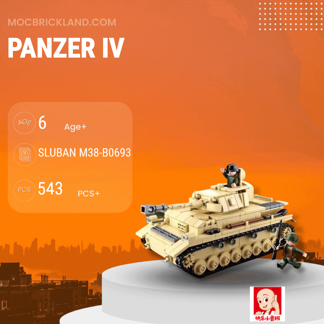 Sluban WWII Panzer IV Main Battle Tank Vehicle - 543 Pieces ( 2 in 1 ) -  M38-B0693