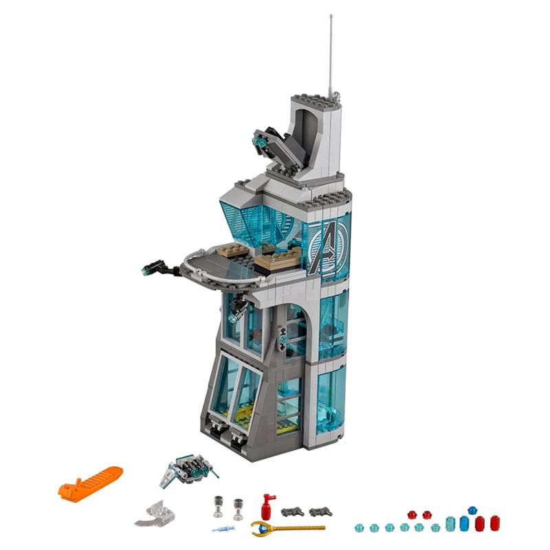 Modular building decool 7114 iron man base attack avengers tower buster