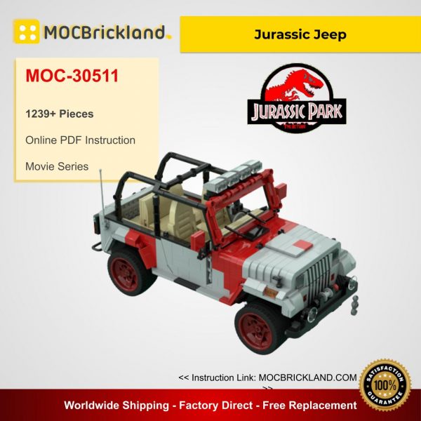 Jurassic Jeep MOC 30511 Movie Designed By Victaven With 1239 Pieces