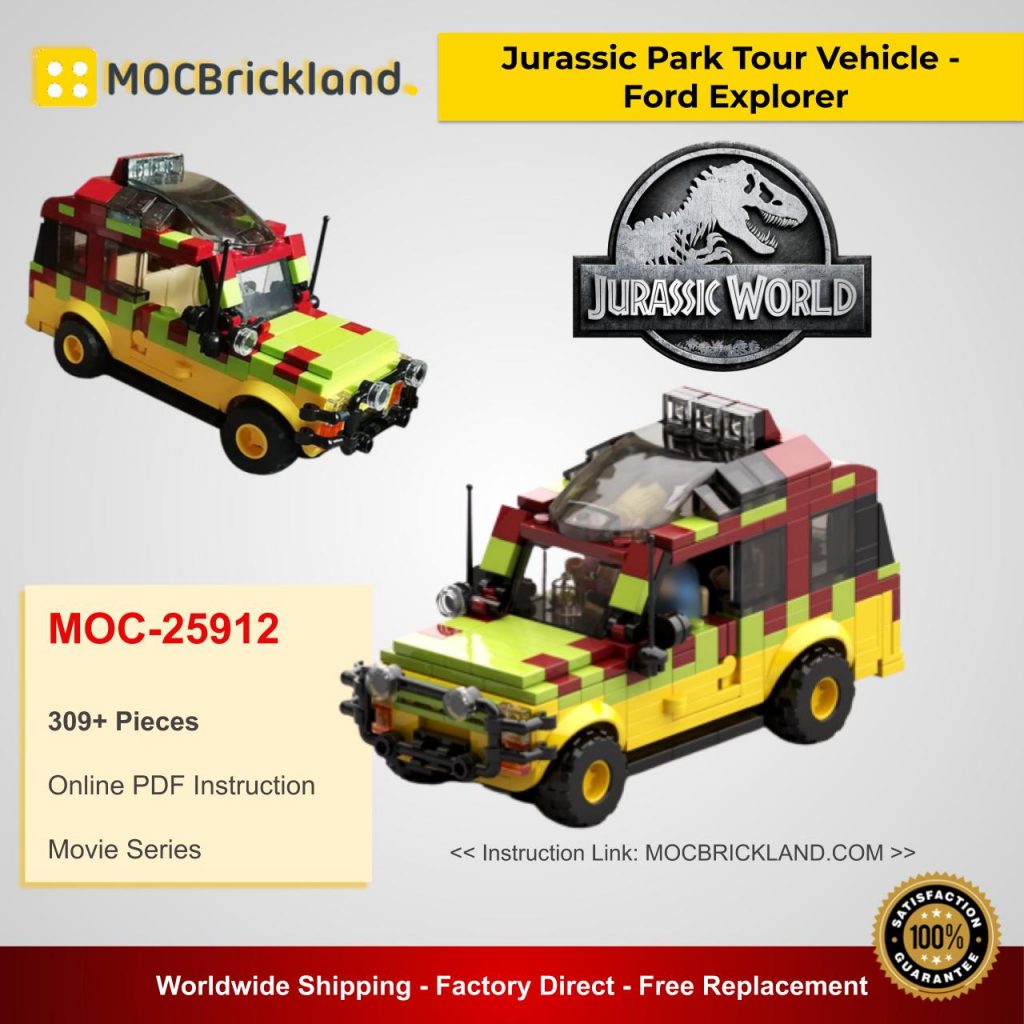 Jurassic Park Tour Vehicle Ford Explorer MOC 25912 Movie Designed By