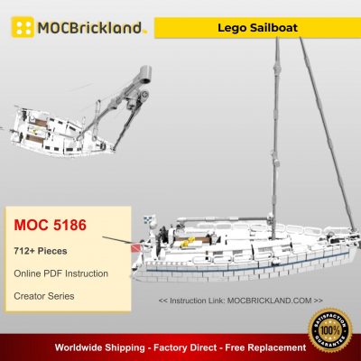 MOC-5186 Sailboat Fishing Boat Bricks Building Blocks Set Kids Ship Model toys