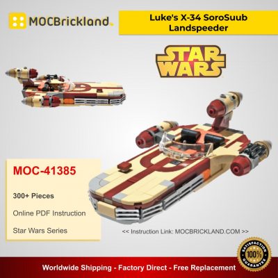 Luke's X-34 SoroSuub Landspeeder MOC 41385 Star Wars Designed By Vostroyan