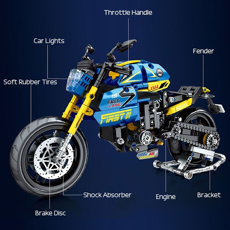 MOCBRICKLAND MOC-89701 M1 Fast Lane Motor League Motorcycle