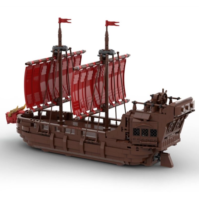 Medieval Warship V2! Creator MOC-98940 with 1341 pieces - MOC Brick Land