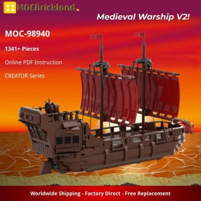 MOCBRICKLAND MOC-98940 Medieval Warship V2!
