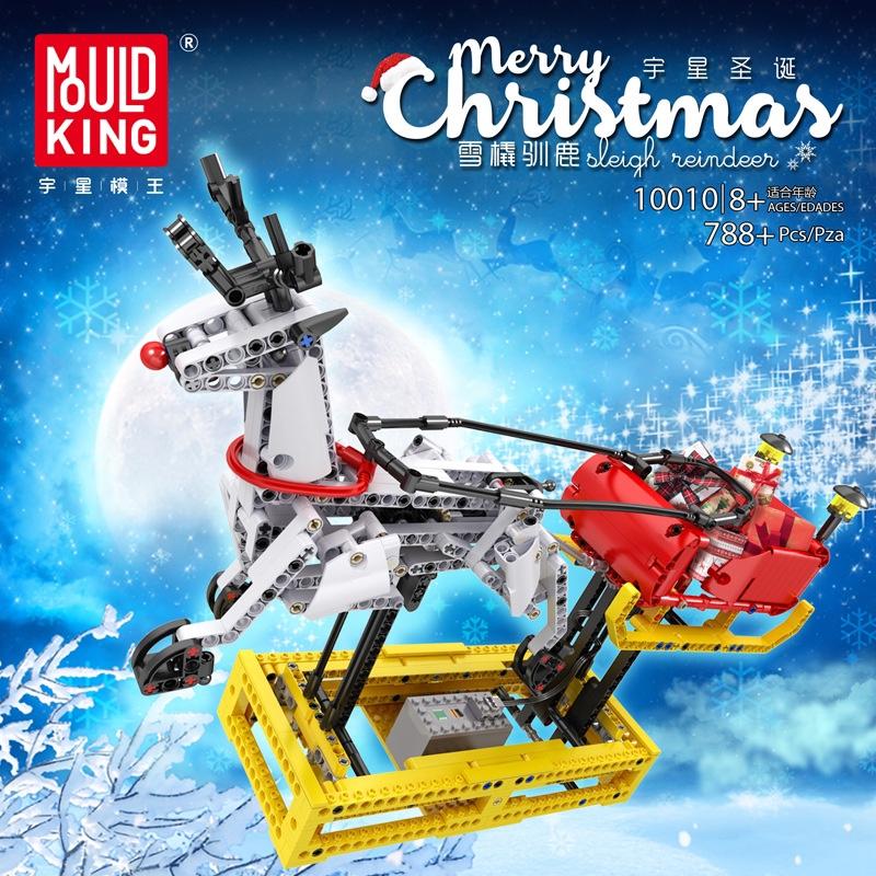 MOULD KING 10010 Merry Christmas Sleigh Reindeer