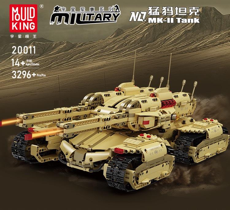 Mould King 20011 Technology MOC Building Block Tank, Remote Control  Rechargeable Military Mammoth Tank, RC Tank Model Kits for Adult