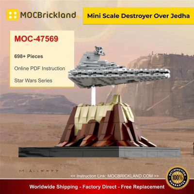 Mini Scale Destroyer Over Jedha MOC 47569 Star Wars Designed By Dopey1479 With 698 Pieces