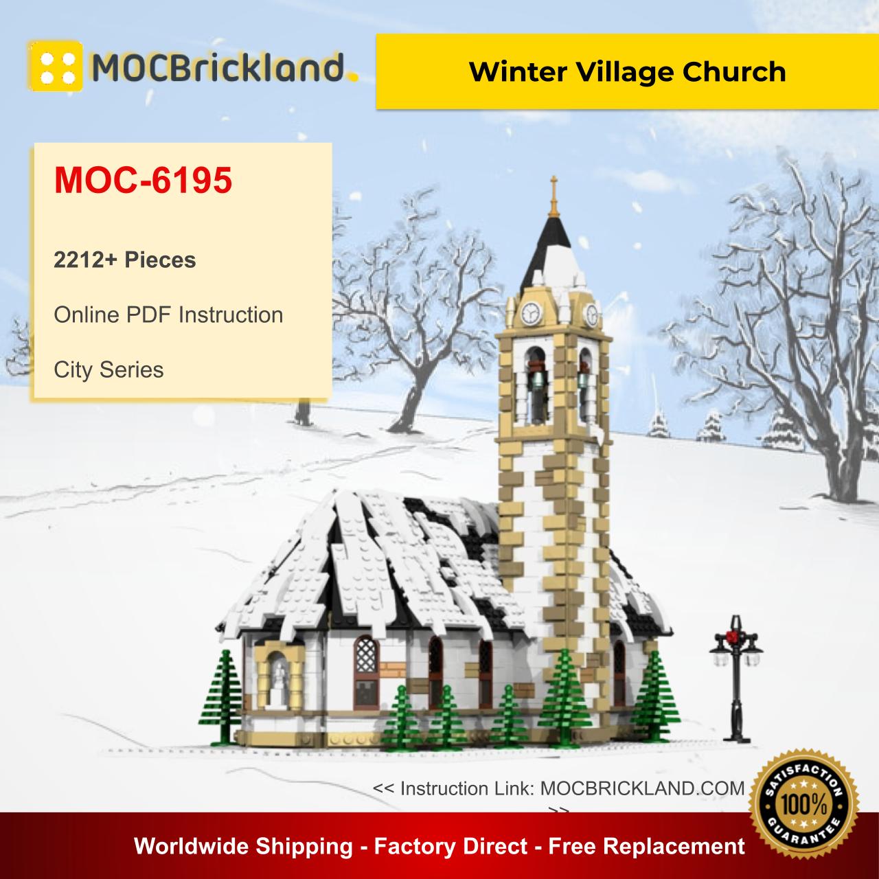 identifikation krog brevpapir Winter Village Church MOC 6195 City Designed By Bricksandtiles With 2212  Pieces - MOC Brick Land