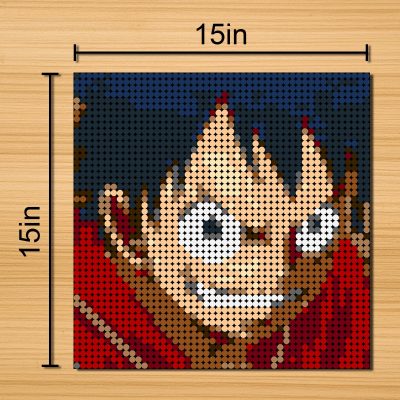 Luffy One Piece Pixel Art Movie MOC-90133 with 2304 pieces