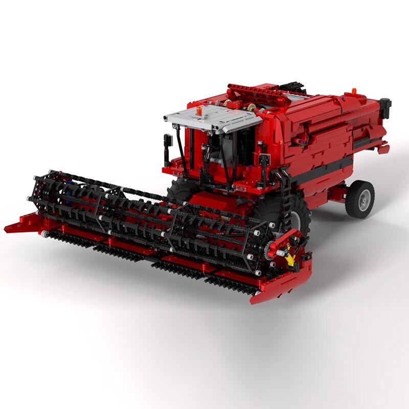 Red Combine Harvester With Leveling System MOC-106787 Technic With 3465 Pieces