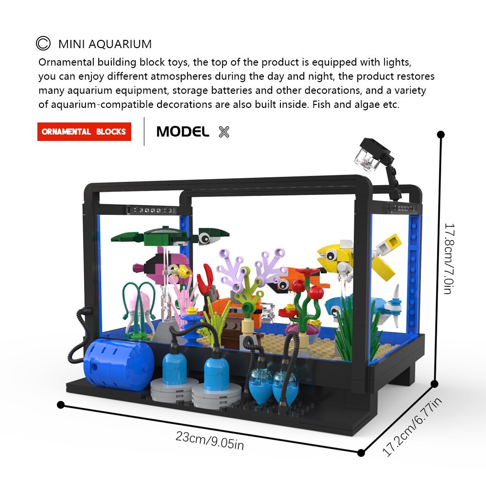 Marine Life Fish Tank MOC-89562 Creator With 500 Pieces
