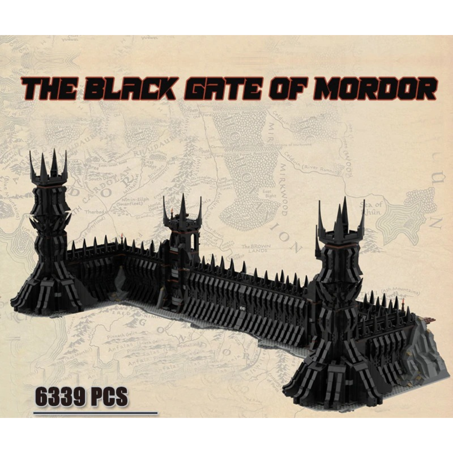 The Black Gate of Mordor MOC-28802 Modular Building With 6339 Pieces