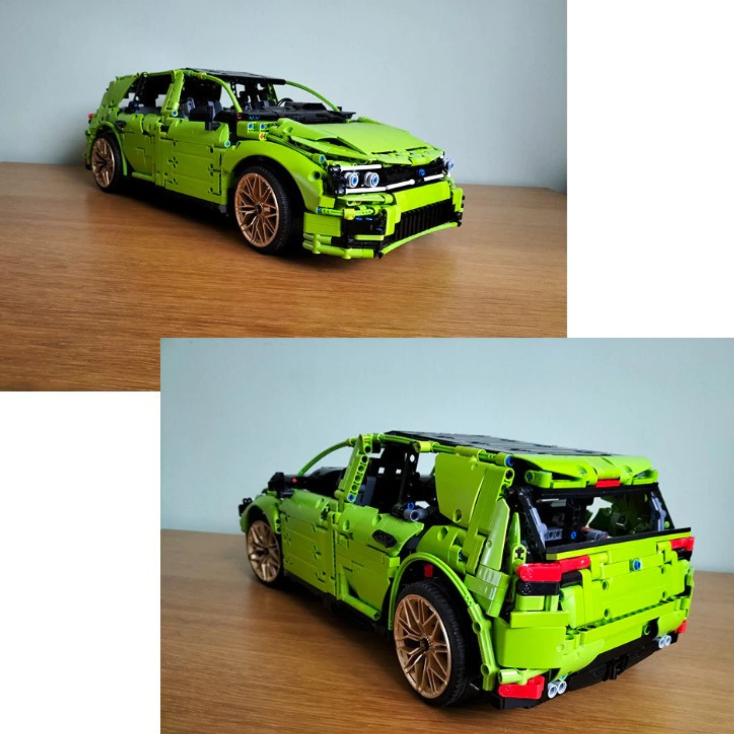 42115 VW Golf R (2019) Green Super Sports Car MOC-102567 Technic With 3696 Pieces