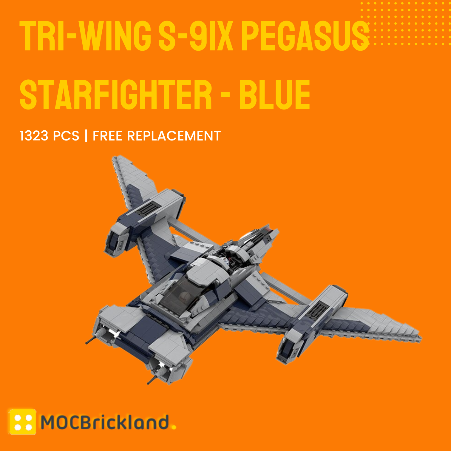 Tri-Wing S-91x Pegasus Starfighter - Blue MOC-57307 Star Wars With 1323 Pieces