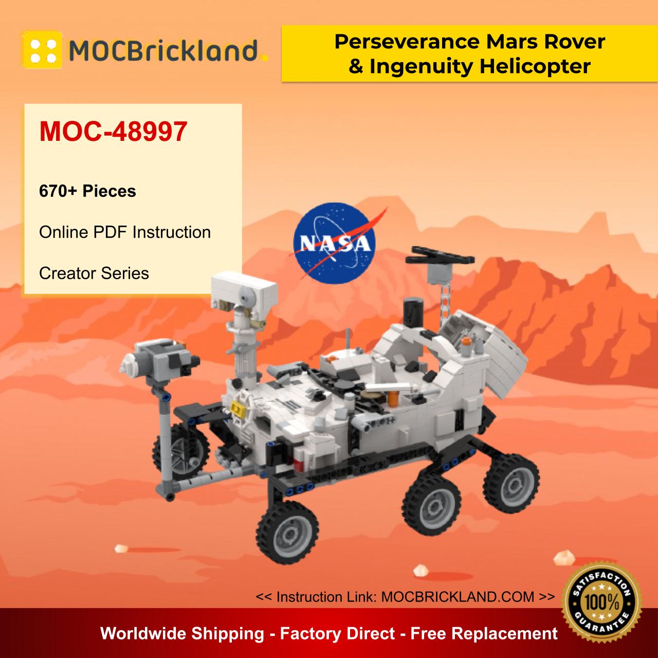 NASA Building Blocks Set 48997 Perseverance Mars Rover & Ingenuity Helicopter 