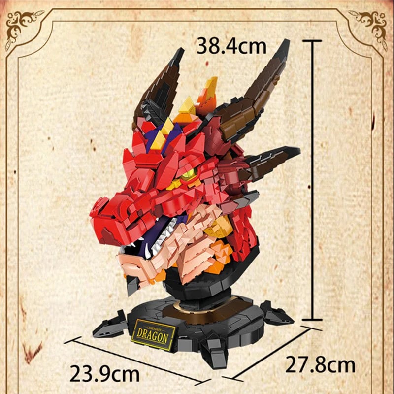Legendary Fire Dragon Head Yanlong LELE LN1008 Creator With 2713 Pieces