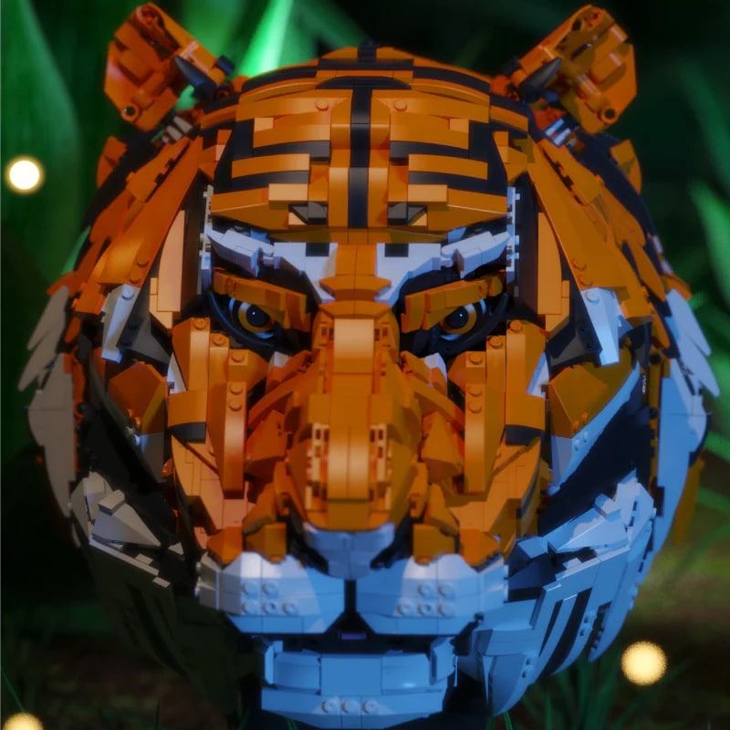 Tiger Head QIZHILE 103000 Creator With 3000 Pieces