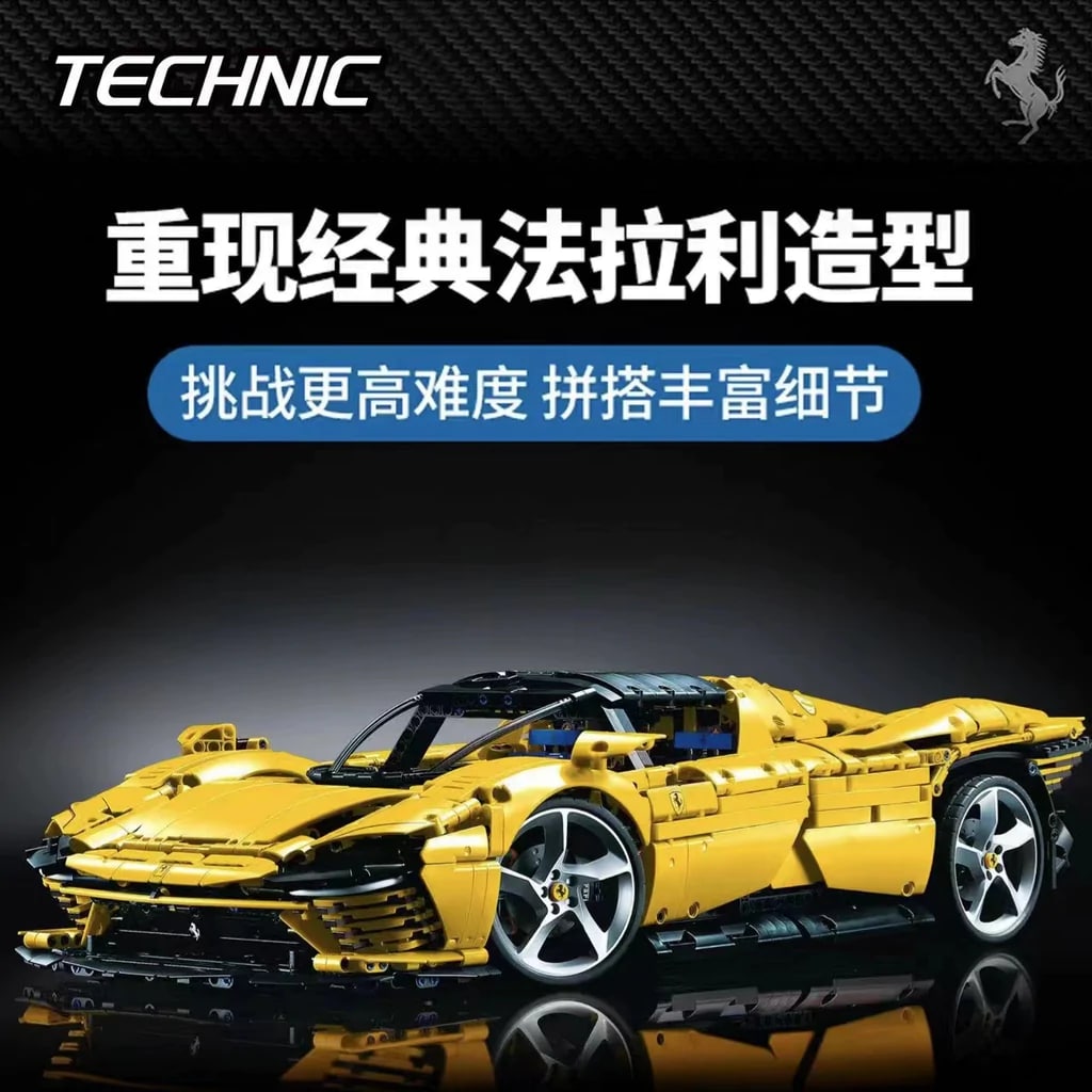Traktat sammensnøret vandtæt Yellow Ferrari LISONG 43143 Technic With 3778 Pieces - MOC Brick Land