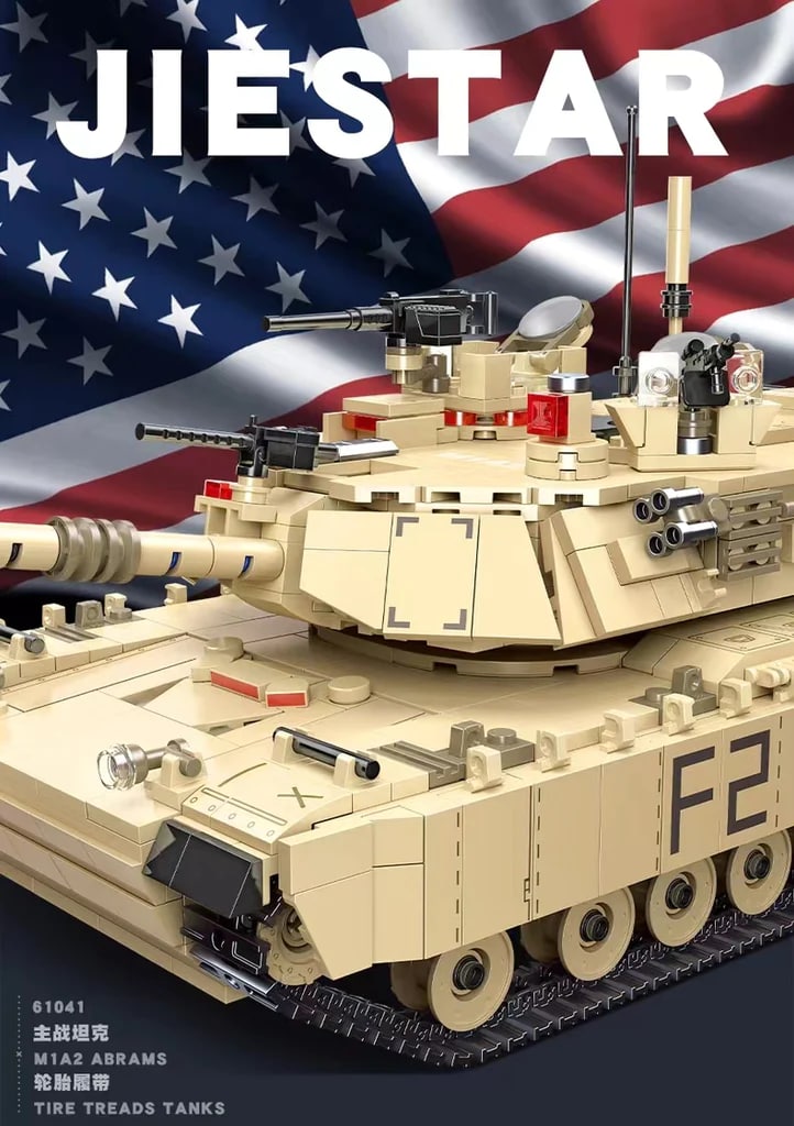 American M1A2 Abrams Main Battle Tank JIE STAR 61041 Military With 1389 Pieces