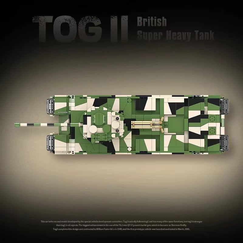 TOG II British Super Heavy Tank Quan Guan 100241 Military With 2288 Pieces