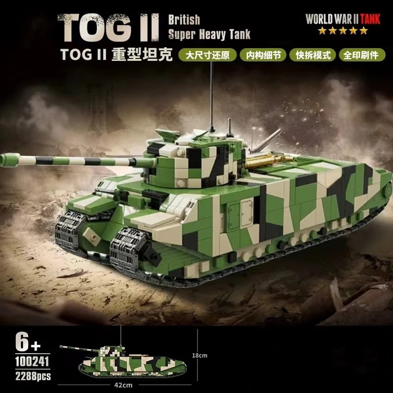 TOG II British Super Heavy Tank Quan Guan 100241 Military With 2288 Pieces