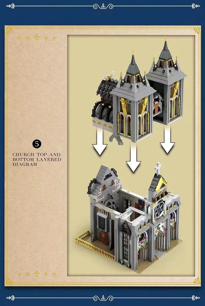 European Century Medieval Church Reobrix 66027 Modular Building With 3468 Pieces